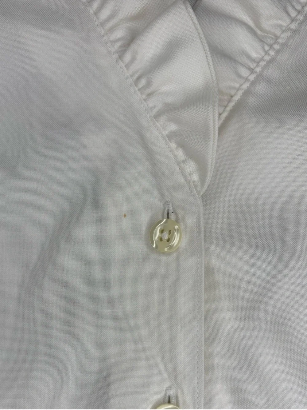 Brooks Brothers White Ruffle Neck Button Down Blouse - Picture 5 of 6
